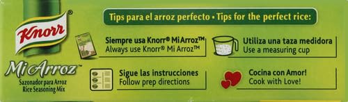KNORR MI ARROZ RICE SEASONING MIX ADD AUTHENTIC FLAVOR TO ANY DISH WHITE DELICIOUS HOMEMADE FLAVOR IN OUR SEASONINGS 1.69 OZ, 4 COUNT