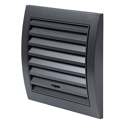 150x150mm / 6x6 inch Air Vent Cover - Adjustable Ventilation Grille with Flyscreen - ABS Plastic Anthracite