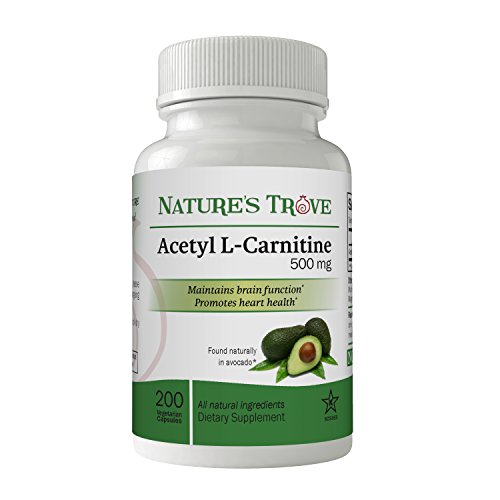 Acetyl L-Carnitine (ALCAR) 500 mg by Nature's Trove - 200 Vegetarian Capsules (Best L Carnitine To Take)