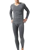 David Archy Men's Long John Base Layer Top & Bottom Winter Thermal Set