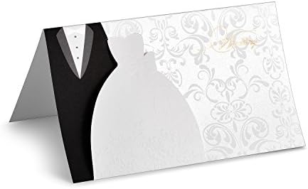 WEBO 20pcs white wedding invitation cards kit with envelopes, seals, Bride and Groom Dress Pattern Elegant Handmade Wedding Invitation Greeting Card Decoration
