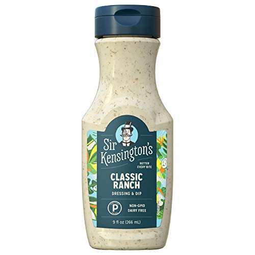 Sir Kensington's Ranch Dressing and Dip, Classic Ranch, Keto Diet & Paleo Diet Certified, Dairy Free, Gluten Free, Non- GMO Project Verified, Shelf-Stable, 9 oz