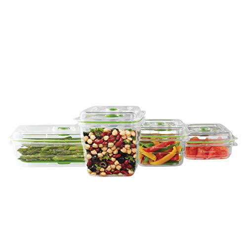FoodSaver Vacuum Sealed Fresh Container Set, 4Piece Set, Clear with