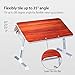 Neetto Laptop Height Adjustable Bed Table , Portable Lap Desk with Foldable Legs, Breakfast Tray for Eating, Notebook Computer Stand for Reading Writing on Bed Couch Sofa Floor – American cherrythumb 2