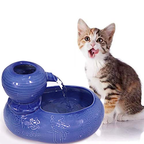 Wistwoxxon Ceramic Cat Drinking Water Fountain, 0.6 Liters /20 oz Pet