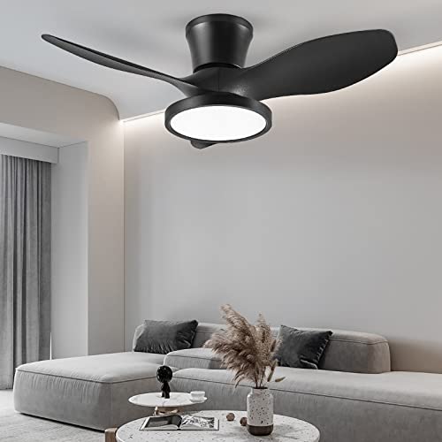 Roomratv Quiet Ceiling Fan with LED Light 3 CCT in One 32 inch DC Moter