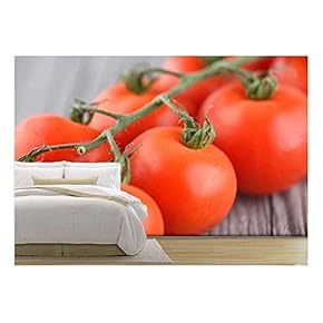 Tomatos on Old Wood Background. Healthy and Tasty Food - Removable Wall Mural | Self-Adhesive Large Wallpaper - 66x96 inches