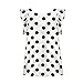 Weixinbuy Women's Chiffon Short Sleeve T-Shirt Black Dots Print Tops S