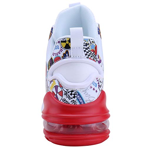 FEITAI Mens Basketball Sneakers Running Shoes Sport Athletic Boys Fashion Lightweight Shoes, White 7