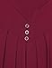 Tunic Tank, Messic Womens Sleeveless Buttons Round Neck Pleated Front A Line Flowy Tunic Shirts(XX-Large,Wine)