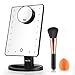 EASEHOLD Lighted Makeup Vanity Mirror with 10X Magnification Mirror Bonus Beauty Brush and Sponge Set (Black)