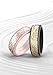 Ikonfitness Silicone Wedding Ring for Women, Two Piece Rubber Wedding Ring With Unique 3D Embossed Pattern, 6.5 mm Wide 2 Pack in Metal Box (RoseGold, Gold, 5)