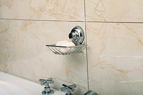 Soap Dish Holder with Power Suction Cup for Bathroom Shower, Wall Mounted, Keep Dry, Rust-proof - Stainless Steel - Thumbnail 2
