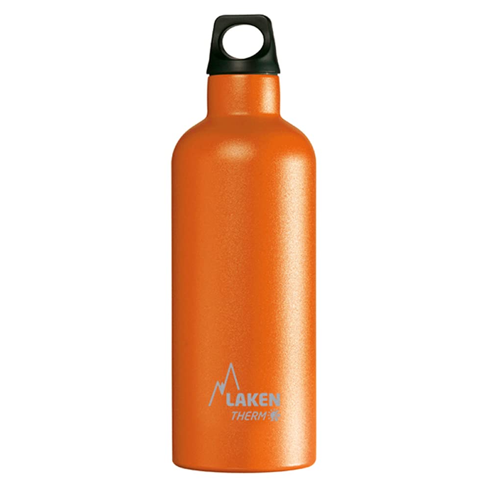 LAKEN Futura 18/8 Stainless Steel Vacuum Insulated Double Wall Thermal Bottle, Orange, 500ml