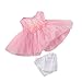 Jili Online Lace Dress Pink Striped Skirt Fit 18 inch American Journey Girl My Life Doll