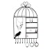 Wall Mount Jewelry Organizer Hanging Earring Holder Necklace Jewellry Display Stand Rack (birdcage pattern: black)