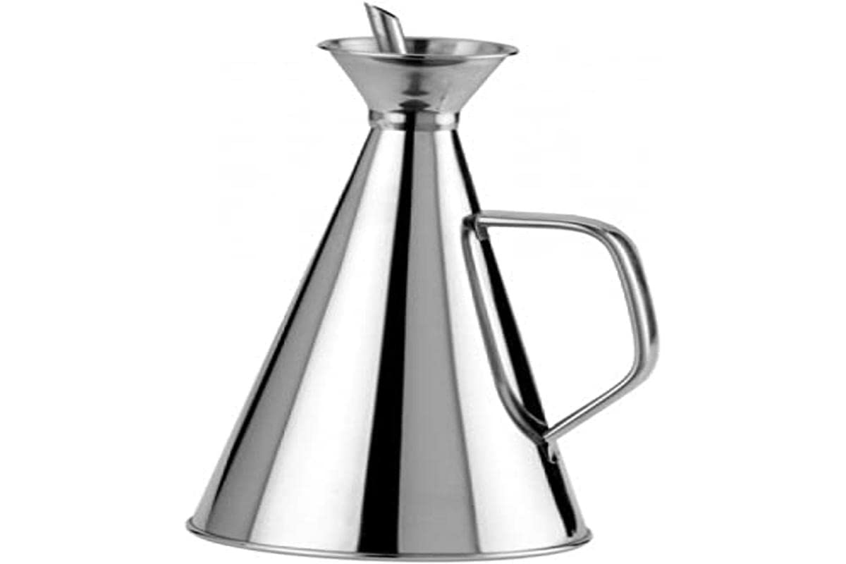 Ilsa 383 – Steel Anti-Spill Oil Bottle, Silver 1/2 l metallic silver