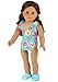 Doll Bathing Suit fits American Girls Dolls, Aqua 18 Inch Doll Swim Suit in Stretchy Fabric