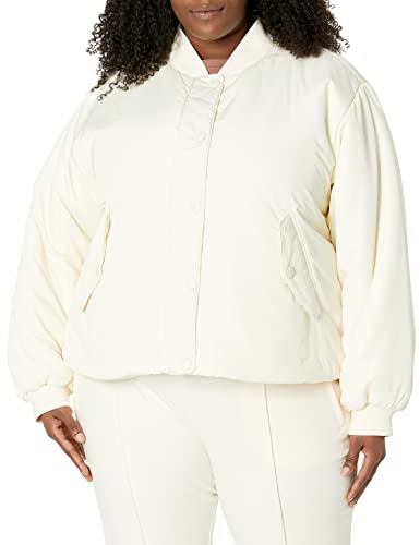 AMAZON ESSENTIALS WOMEN’S RELAXED-FIT RECYCLED POLYESTER PADDED CROPPED BOMBER JACKET (AVAILABLE IN PLUS SIZE) (PREVIOUSLY AMAZON AWARE), IVORY, 4X