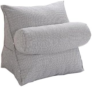 Ewlan Soft Back Cushion, Triangle Wedge Linen Lumbar Cushion Pearl Wool Filled Backrest Lower Lumbar Support Bed Cushion Throw Pillow With Neck Roll, Pack Of 1