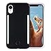 Wellerly iPhone XR Case, LED Illuminated Selfie Light Cell Phone Case Cover [Rechargeable] Dual Light Up Luminous Selfie Flashlight Case for iPhone XR 6.1inch (Black)