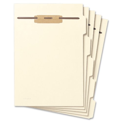 Smead Folder Divider with Fastener, Side 1/5-Cut Tab, Letter Size, Manila, 50 per Pack (35605)