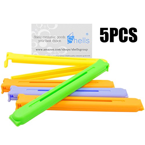 Shells 5PCS Large Size 6.3 Inches Multi-colors Fresh-Keeping Sealing Clips Bag Clips Sealer