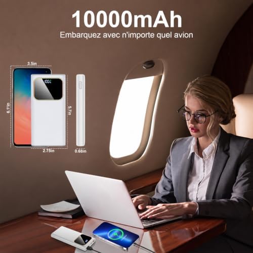 Batterie Externe 10000mAh, 22.5W Power Bank Charge Rapide Ultra Mince — photo 4 sur 7