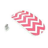 TopCase Chevron Series Pink USB Optical Wireless Mouse for Macbook (pro , air) and All Laptop + TopCase Designed Chevron Mouse Pad