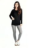 Tealing Women's Round Neck Long Sleeve Dolman Top Stretchy Lightweight
