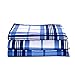 3 Pieces Blue Plaid Duvet Cover Set King Size - Luxury Duvet Cover with 2 Pillow Shams by Exclusivo Mezcla