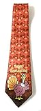 Stonehouse Collection Men's Thanksgiving Tie - Funny Novelty Thanksgiving Tie - Nervous Turkey,Deep Orange,57x3.94x1.5