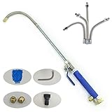 Bymlt Extendable High Pressure Power Washer Wand - Magic Power Water Hose Nozzle, Flexible Garden Watering Sprayer for Car Wash and Window Washing with Free Scrubbing Mitt (Blue)