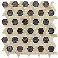 GT Glass Tranquil Hexagon Morrocan Chocolate TS-950