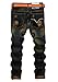 YTD Mens Distressed Ripped Biker Slim Jeans Stretched Moto Denim Pants (W36(Tag 38), Gold)