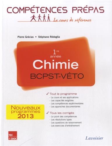 Chimie, 1re année BCPST-Véto