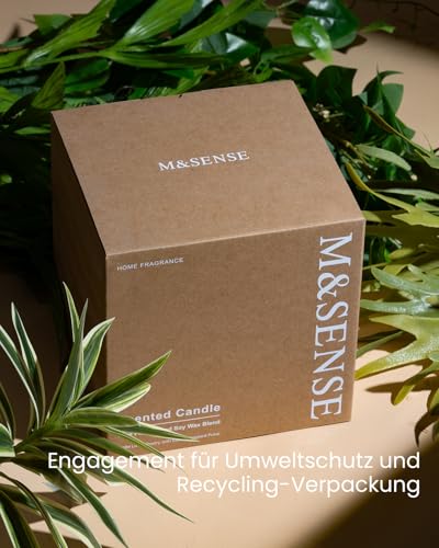 M&SENSE Citronella Outdoor Candle, 550 g, Large 110 Hours, Outdoor Candle in Glass, Natural Soy Wax Candle, Home Decor, Ceramic, Summer Citronella Candle for Garden, Patio, Camping