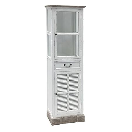Grafelstein Beach House White Glass Fronted Cabinet Shabby Chic