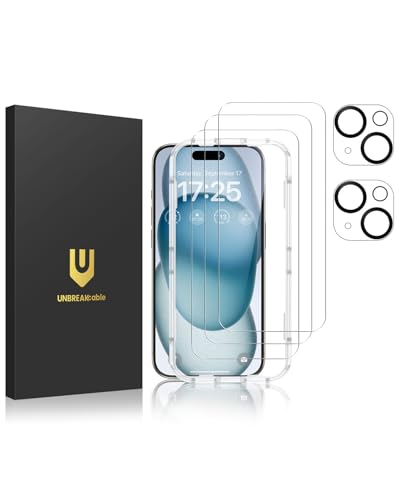 UNBREAKcable iPhone 6s Plus Screen Protector 3-Pack with Camera Protection | 9H Hardness | HD Clarity | Anti-Fingerprint | Case Friendly | 5.5 Inch | 3 Tempered Glass + 3 Camera Lens Protectors