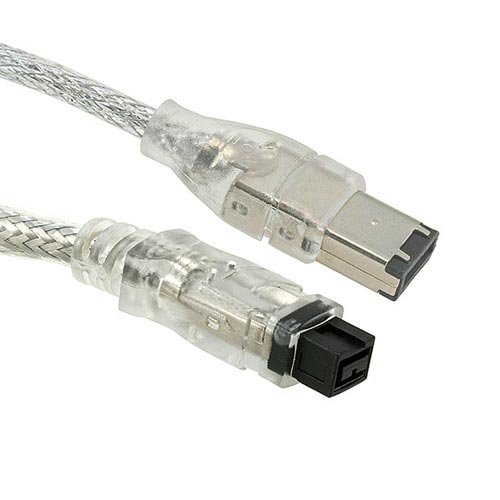 IEEE-1394 9P / 6P, Clear, Firewire Cable, 10 ft