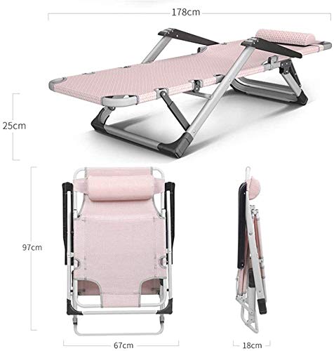 Liegestuhl Sonnenliege Gartenliege Lounge Sessel Klappbare Gartenliegen Liegen Sonnenliegen Verstellbarer rosa Stuhl für… – Bild 6