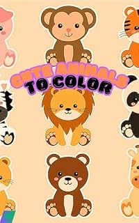 Livro Animais fofos para colorir: Book cute - Animals to color