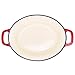 Zelancio Cookware 6-Quart Enameled Cast Iron Oval Dutch Oven Cooking Dish with Skillet Lid, Cayenne Red