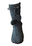 Moolecole Women Knitted Fleece Lined Slipper Socks Girls Winter Socks Bootie with Non Slip Gripper Sole