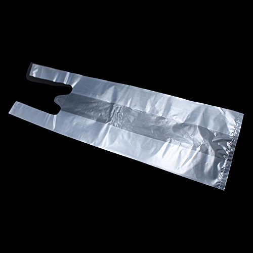 4.7x16.5 inch Clear Vest Style Handle Drinking Beverage Take Out Containers for Restaurant Transparent Disposable Food Storage Organization Sets Cup Carrier Bag (600, Glossy)