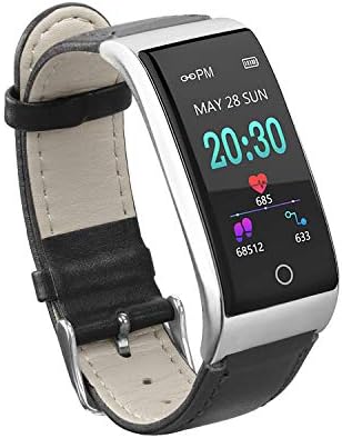 Anyasun Color Screen Fitness Tracker, ECG PPG Heart Rate Blood Pressure Smart Watch with PU Watchband, Step Counter,Calories,Sleep Monitor,Alarm Clock,Call SMS Notice for Men Women Teens