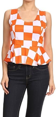 JOYCE Derby Sleeveless Blouse (Large, Orange)