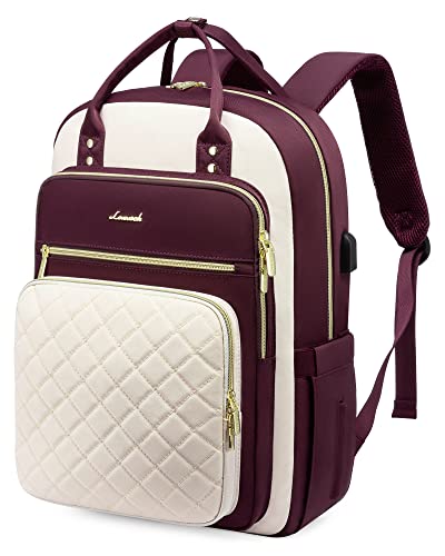 LOVEVOOK Laptop Backpack for Women, Fashion Travel Work Commuter Backpack Purse with USB Port, Lightweight Casual Daypacks, Nurse Teacher College Computer Bag, Fit 15.6
