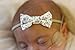 3 Pack Classic Girl Bows on Nylon Headband (Small, Chambray/Tan/Purple Floral)