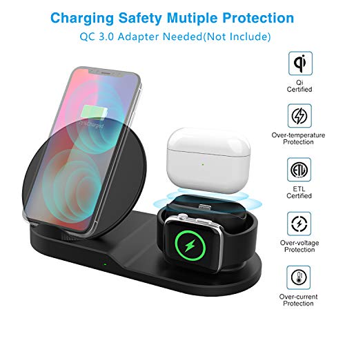 Wireless Charger for AirPods Pro, UPONE 3 in 1 Wireless Charging